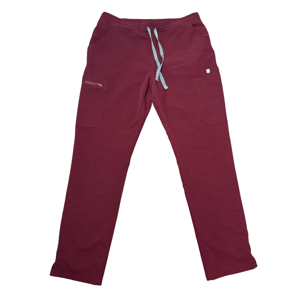 Figs High Waisted Yola Skinny Scrub Pants Burgundy Women's Size Medium